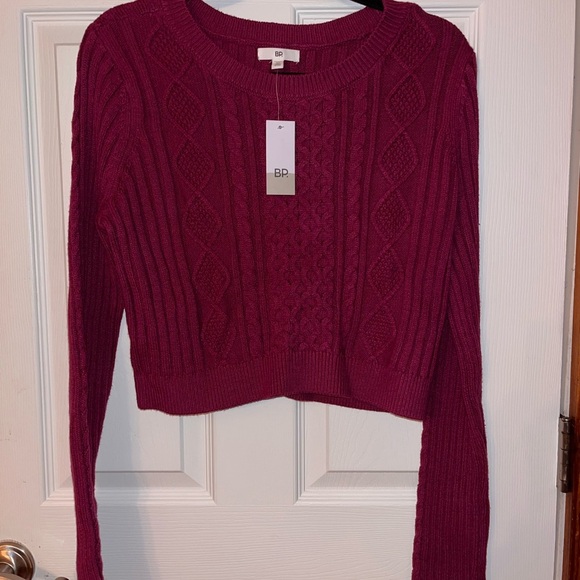 BP Women's Cable Knit Burgundy Sweater XL - Picture 1 of 3